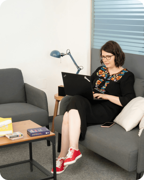 Client meeting with counsellor after being referred, beginning their supported journey